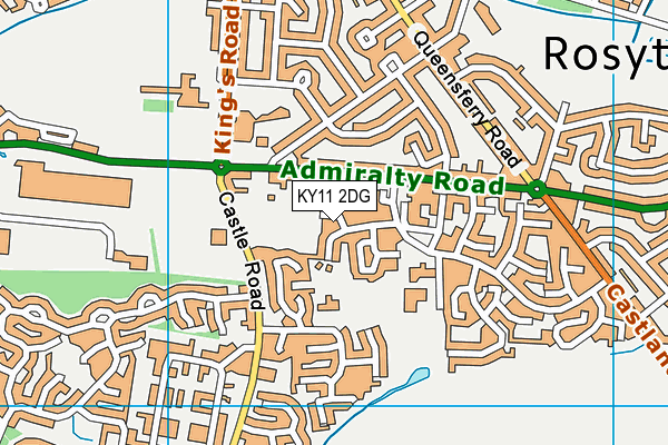 KY11 2DG map - OS VectorMap District (Ordnance Survey)