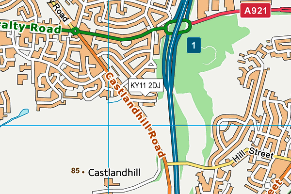 KY11 2DJ map - OS VectorMap District (Ordnance Survey)