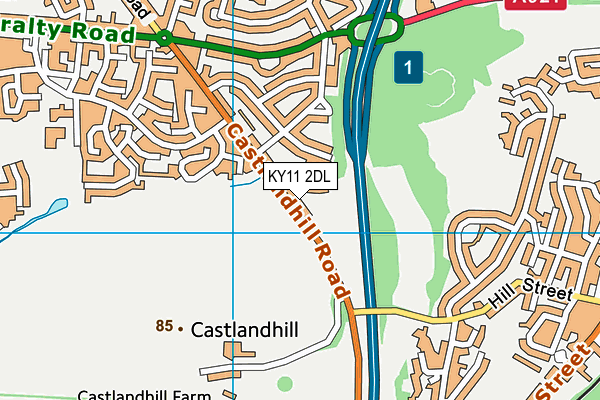 KY11 2DL map - OS VectorMap District (Ordnance Survey)