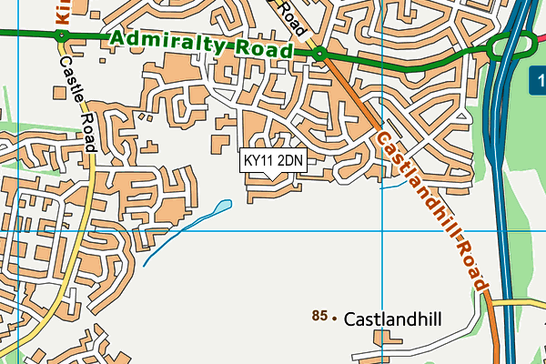 KY11 2DN map - OS VectorMap District (Ordnance Survey)