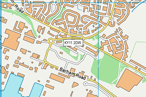 KY11 2DW map - OS VectorMap District (Ordnance Survey)