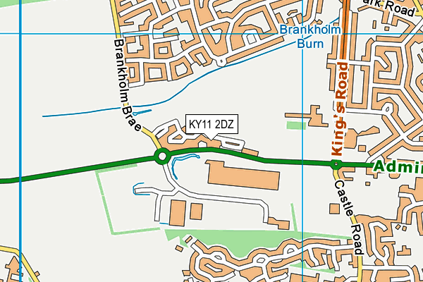 KY11 2DZ map - OS VectorMap District (Ordnance Survey)