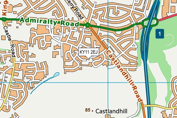 KY11 2EJ map - OS VectorMap District (Ordnance Survey)