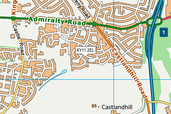 KY11 2EL map - OS VectorMap District (Ordnance Survey)