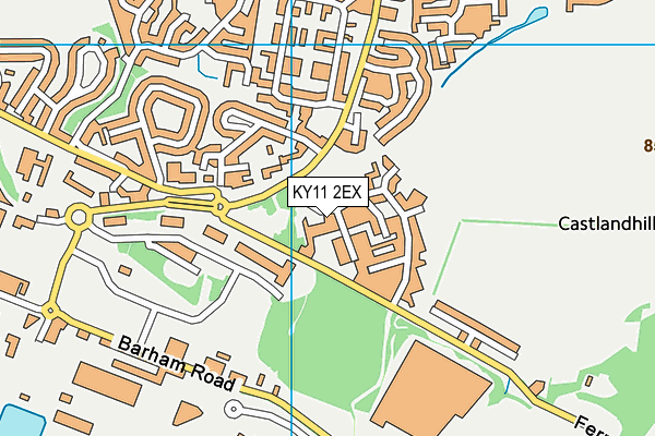 KY11 2EX map - OS VectorMap District (Ordnance Survey)