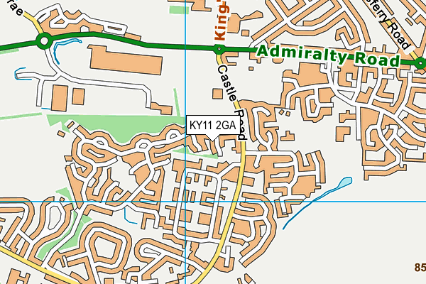 KY11 2GA map - OS VectorMap District (Ordnance Survey)