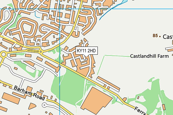 KY11 2HD map - OS VectorMap District (Ordnance Survey)