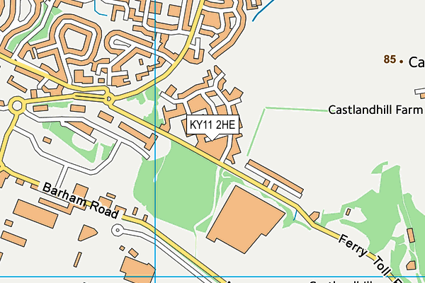 KY11 2HE map - OS VectorMap District (Ordnance Survey)