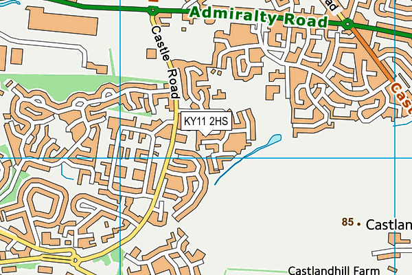 KY11 2HS map - OS VectorMap District (Ordnance Survey)