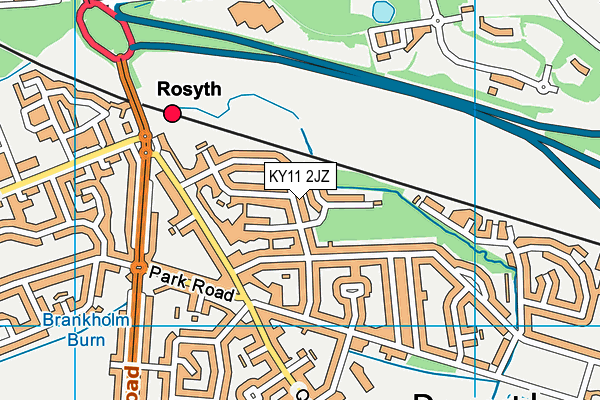 KY11 2JZ map - OS VectorMap District (Ordnance Survey)