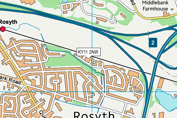 KY11 2NW map - OS VectorMap District (Ordnance Survey)