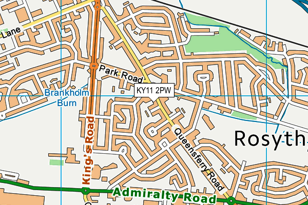 KY11 2PW map - OS VectorMap District (Ordnance Survey)