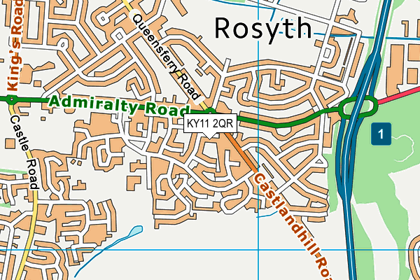 KY11 2QR map - OS VectorMap District (Ordnance Survey)