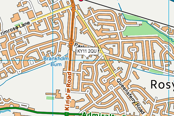 KY11 2QU map - OS VectorMap District (Ordnance Survey)