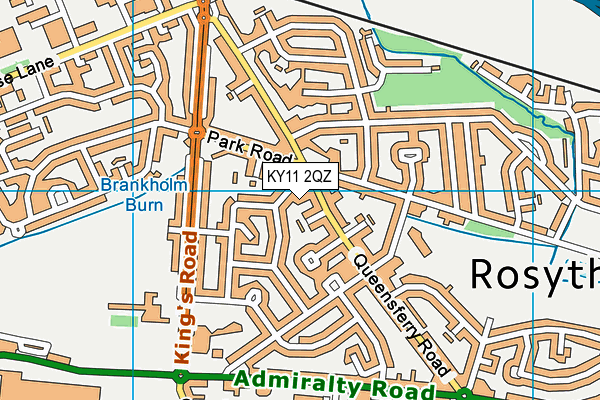 KY11 2QZ map - OS VectorMap District (Ordnance Survey)