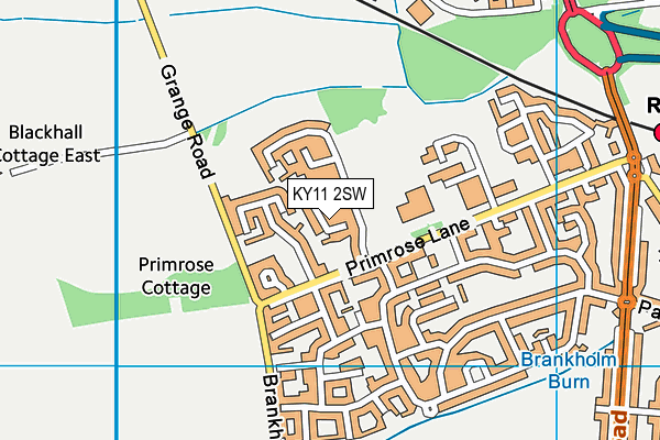KY11 2SW map - OS VectorMap District (Ordnance Survey)