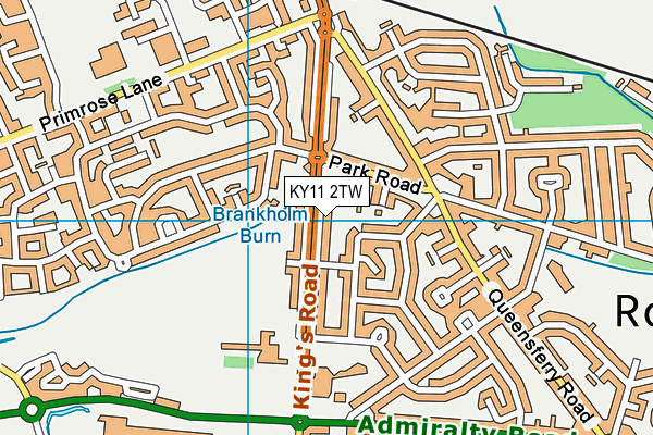 KY11 2TW map - OS VectorMap District (Ordnance Survey)