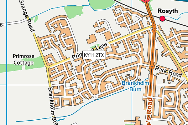 KY11 2TX map - OS VectorMap District (Ordnance Survey)