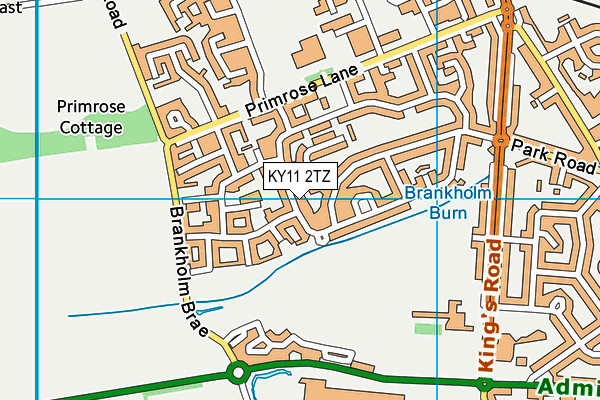 KY11 2TZ map - OS VectorMap District (Ordnance Survey)