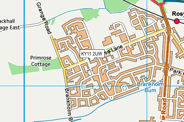 KY11 2UW map - OS VectorMap District (Ordnance Survey)
