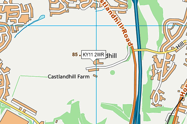 KY11 2WR map - OS VectorMap District (Ordnance Survey)