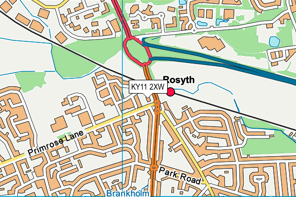 KY11 2XW map - OS VectorMap District (Ordnance Survey)