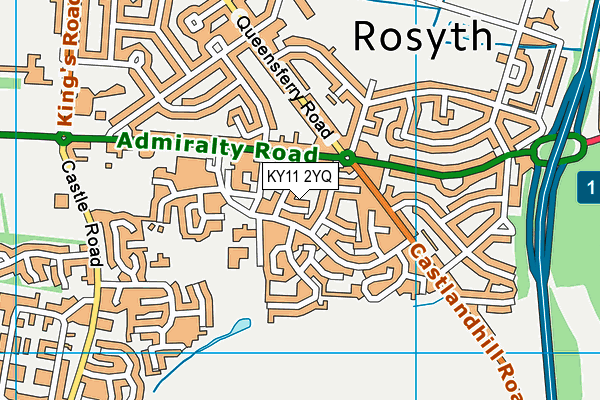 KY11 2YQ map - OS VectorMap District (Ordnance Survey)
