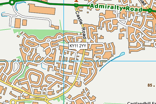 KY11 2YY map - OS VectorMap District (Ordnance Survey)