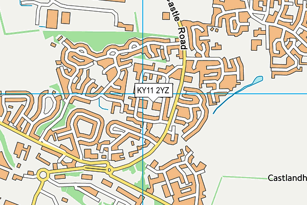 KY11 2YZ map - OS VectorMap District (Ordnance Survey)