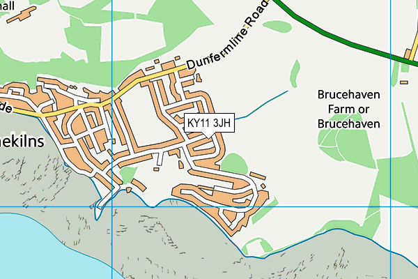 KY11 3JH map - OS VectorMap District (Ordnance Survey)