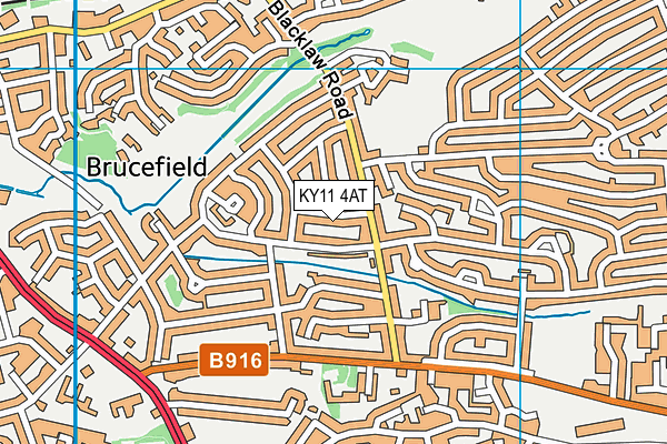 KY11 4AT map - OS VectorMap District (Ordnance Survey)