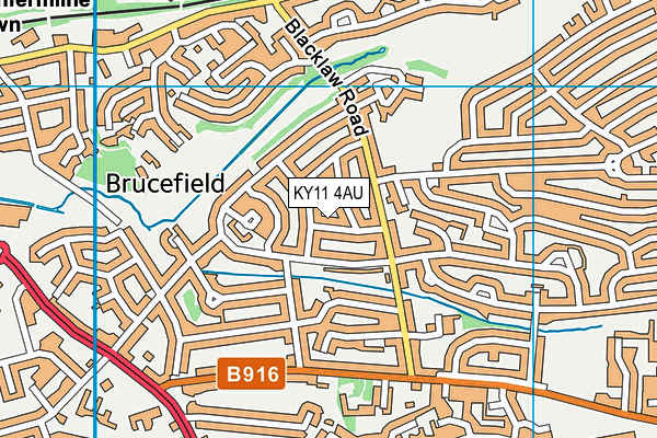 KY11 4AU map - OS VectorMap District (Ordnance Survey)
