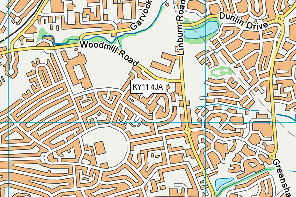 KY11 4JA map - OS VectorMap District (Ordnance Survey)
