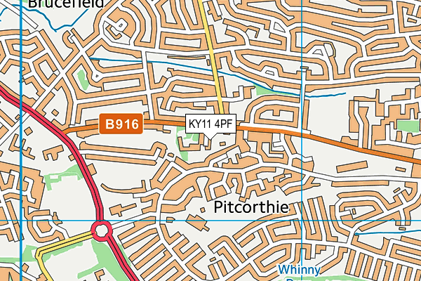 KY11 4PF map - OS VectorMap District (Ordnance Survey)