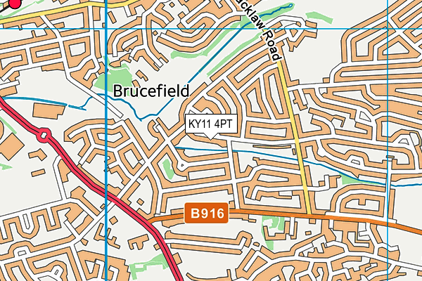 KY11 4PT map - OS VectorMap District (Ordnance Survey)