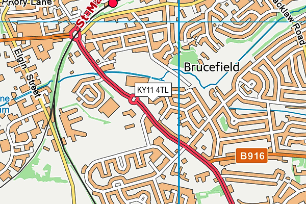 KY11 4TL map - OS VectorMap District (Ordnance Survey)