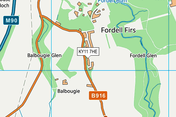 KY11 7HE map - OS VectorMap District (Ordnance Survey)