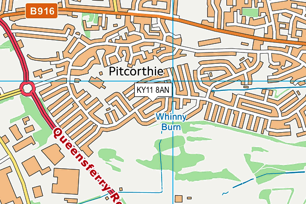 KY11 8AN map - OS VectorMap District (Ordnance Survey)