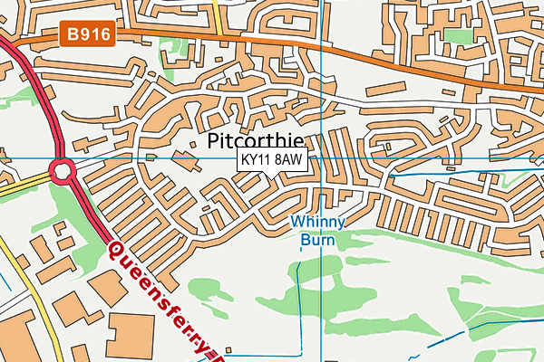 KY11 8AW map - OS VectorMap District (Ordnance Survey)