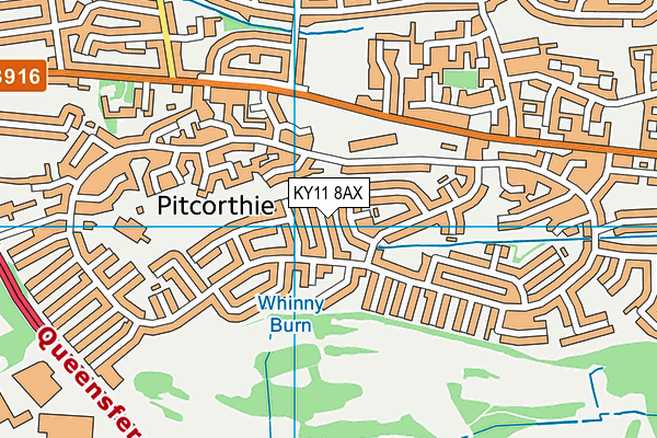 KY11 8AX map - OS VectorMap District (Ordnance Survey)