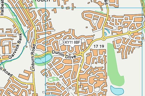 KY11 8BF map - OS VectorMap District (Ordnance Survey)