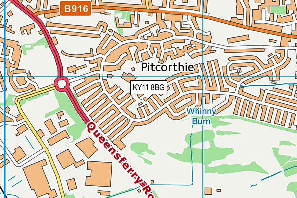 KY11 8BG map - OS VectorMap District (Ordnance Survey)