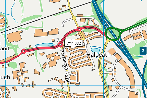 KY11 8DZ map - OS VectorMap District (Ordnance Survey)