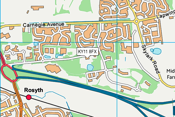 KY11 8FX map - OS VectorMap District (Ordnance Survey)