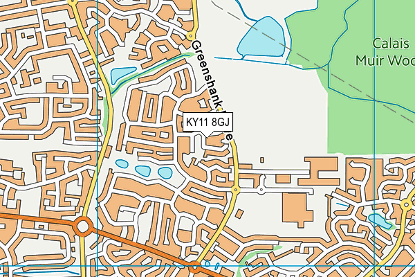 KY11 8GJ map - OS VectorMap District (Ordnance Survey)