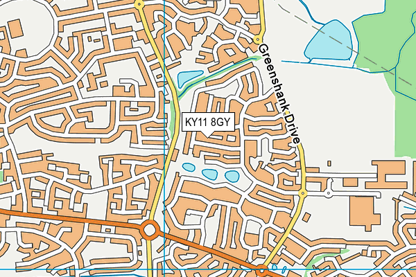 KY11 8GY map - OS VectorMap District (Ordnance Survey)