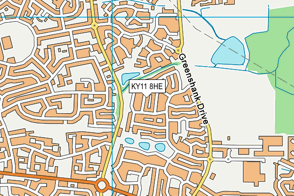 KY11 8HE map - OS VectorMap District (Ordnance Survey)