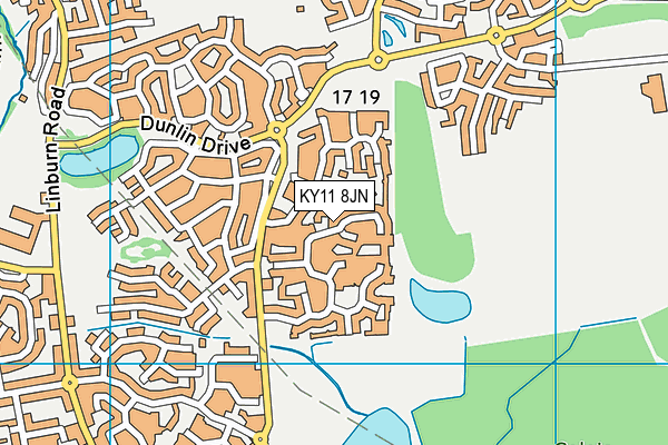 KY11 8JN map - OS VectorMap District (Ordnance Survey)