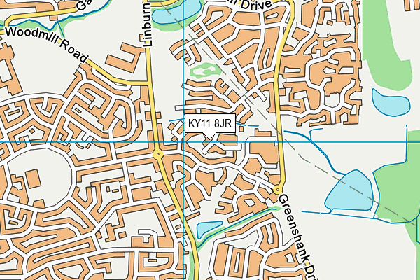 KY11 8JR map - OS VectorMap District (Ordnance Survey)