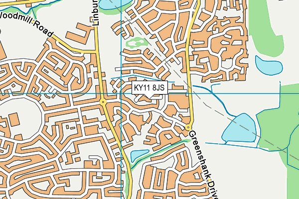 KY11 8JS map - OS VectorMap District (Ordnance Survey)